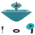 thumbnail image 2 of MR Direct  603 Turquoise Colored Glass Vessel Sink, with Oil-Rubbed Bronze Vessel Faucet, Sink Ring, and Vessel Pop-up Drain, 2 of 5