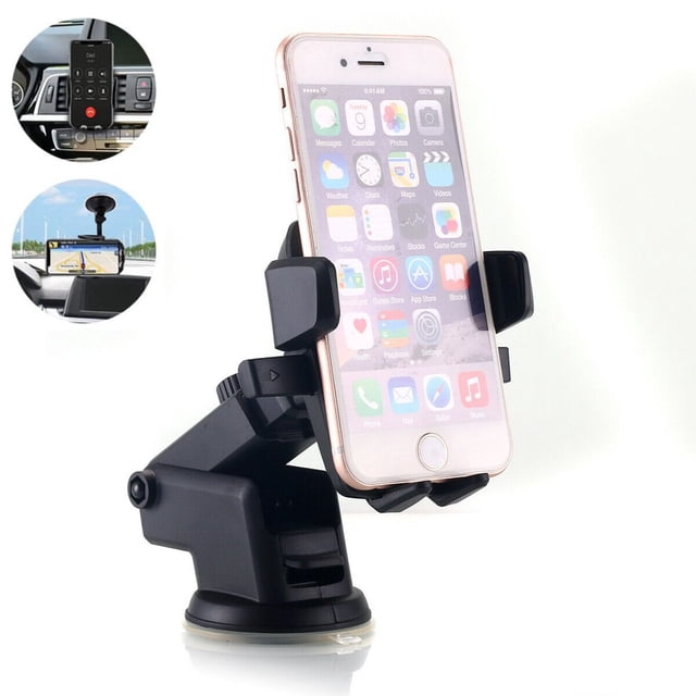 Phone Car Holder Mount -Windshield/Air Vent/Dashboard Cell Car Phone Holder for Car 360 Degree Rotation Suction Mount Stand