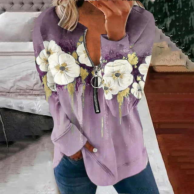 2023 Chandail de Mode pour Femmes Rabais de 50 % Liquidation Hauts pour Femmes Automne Manches Longues Chandail Ample Chemise Chic Décontractée Chandails à Col Rond pour Dames