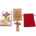 thumbnail image 5 of No Greater Love Olive Wood Comforting Cross Engraved with Crown of Thorns and Heart of Our Lord Package. Comes with Gift Box,Velvet Bag & Lord's Prayer Card - 2.75" Cross, 5 of 6