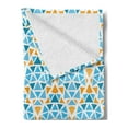 thumbnail image 2 of Yellow and Blue Soft Flannel Fleece Blanket, Diamond Shaped Triangle Geometric Fractal Mosaic Traditional Motif, Cozy Plush for Indoor and Outdoor Use, 70" x 90", Aqua Teal Marigold, by Ambesonne, 2 of 5