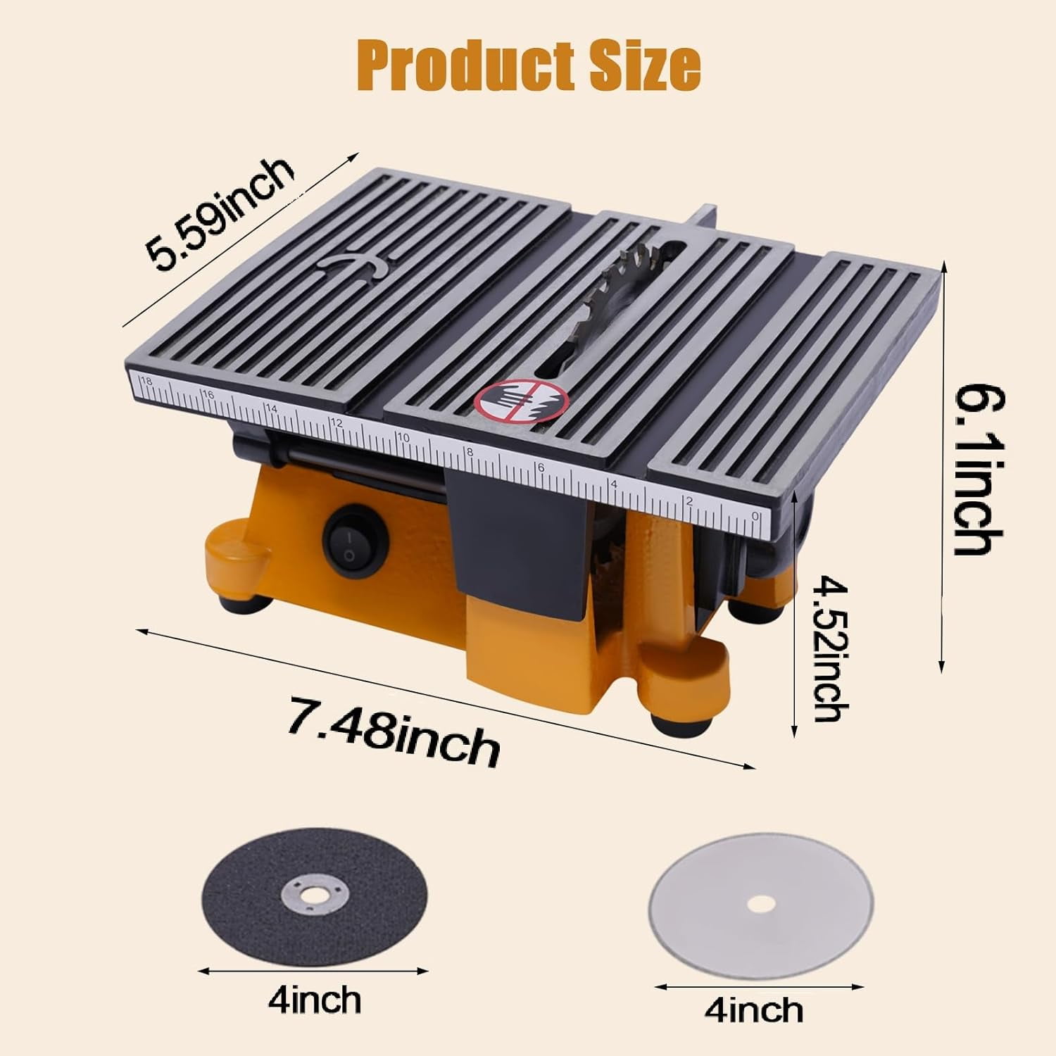 Mini Portable Table Saw, Miter Table Saw Bench Electric Cutting Machine Multifunctional Desktop Saws with 3 Blades for DIY Handmade Wooden Model Crafts, Metal, Ceramic Tile, Glass