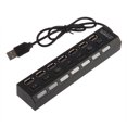thumbnail image 1 of HUB de alta velocidad USB 2.0 de 7 puertos con adaptador divisor de interruptor de encendido / apagado para carga de teléfono Yuarrent DZ1063-00B, 1 of 1