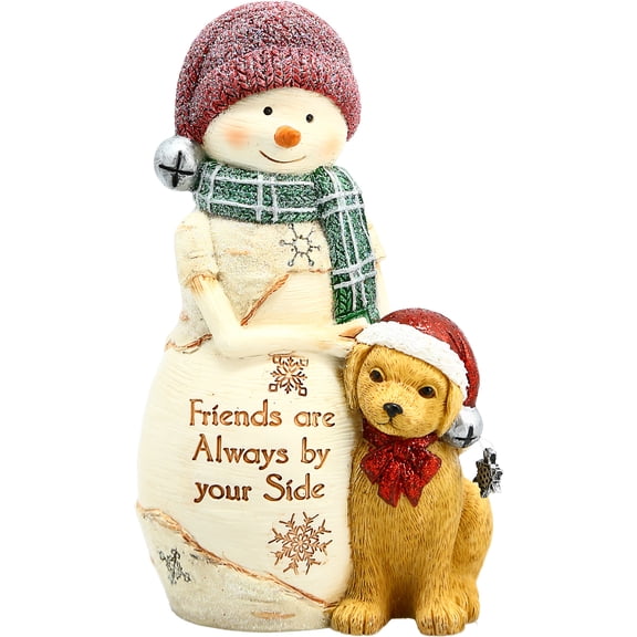 Pavilion Gift Company Pavilion-Friends are Always by Your Side-5 Inch Collectible BirchHearts Snowman Figurine, 5", White