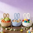 thumbnail image 4 of Desktop Rabbit Basket Organizer, Foldable Woven Cotton Rope Storage Bin, Portable Storage Bin Cosmetics Snacks for Easter Egg Hunt Decor Spring Home（1,pcs,L), 4 of 8