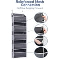 thumbnail image 4 of 1 Pack over Door Organizer with 5 Large Pockets 10 Mesh Side Pockets, 44 lbs Weight Capacity Hanging Storage Organizer, Dark Grey, 5 Layers, 4 of 8