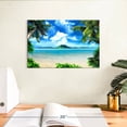 thumbnail image 3 of Elephant Stock Serene Beach Scene Wall Art - Horizontal Canvas Wall Art - Living Room Wall Decor - Beach Canvas - Blue And Turquoise Decor - 12" x 8", 3 of 8