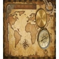 thumbnail image 3 of Map Duvet Cover Set, Aged Vintage Treasure Map Ruler Old Compass Antique Adventure Discovery, Decorative 3 Piece Bedding Set with 2 Pillow Shams, Queen Size, Brown Pale Brown, by Ambesonne, 3 of 3