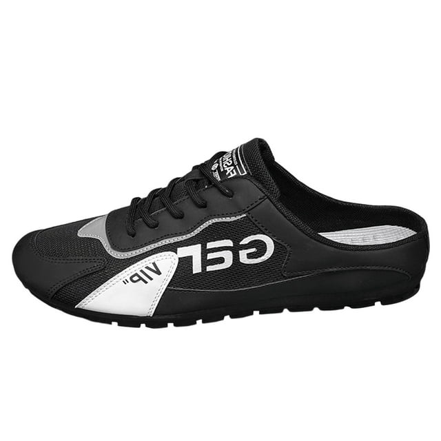 HBFAGFB Slip on Shoes for Men Fashion Color Blocking Half Slippers Versatile Daily Wear Black Size 44