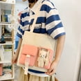 thumbnail image 3 of Mochila Escolar Kawaii Ormromra de 5 Piezas con Accesorios Colgantes Color Rosa 43*30cm, 3 of 5