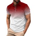 thumbnail image 2 of QATAINLAV Men's Golf Shirts Summer Short Sleeve Polos Shirt Muscle Fit Button Down Lapel Athletic Tops Casual Breathable Blouses Red M Back to College Sales, 2 of 5