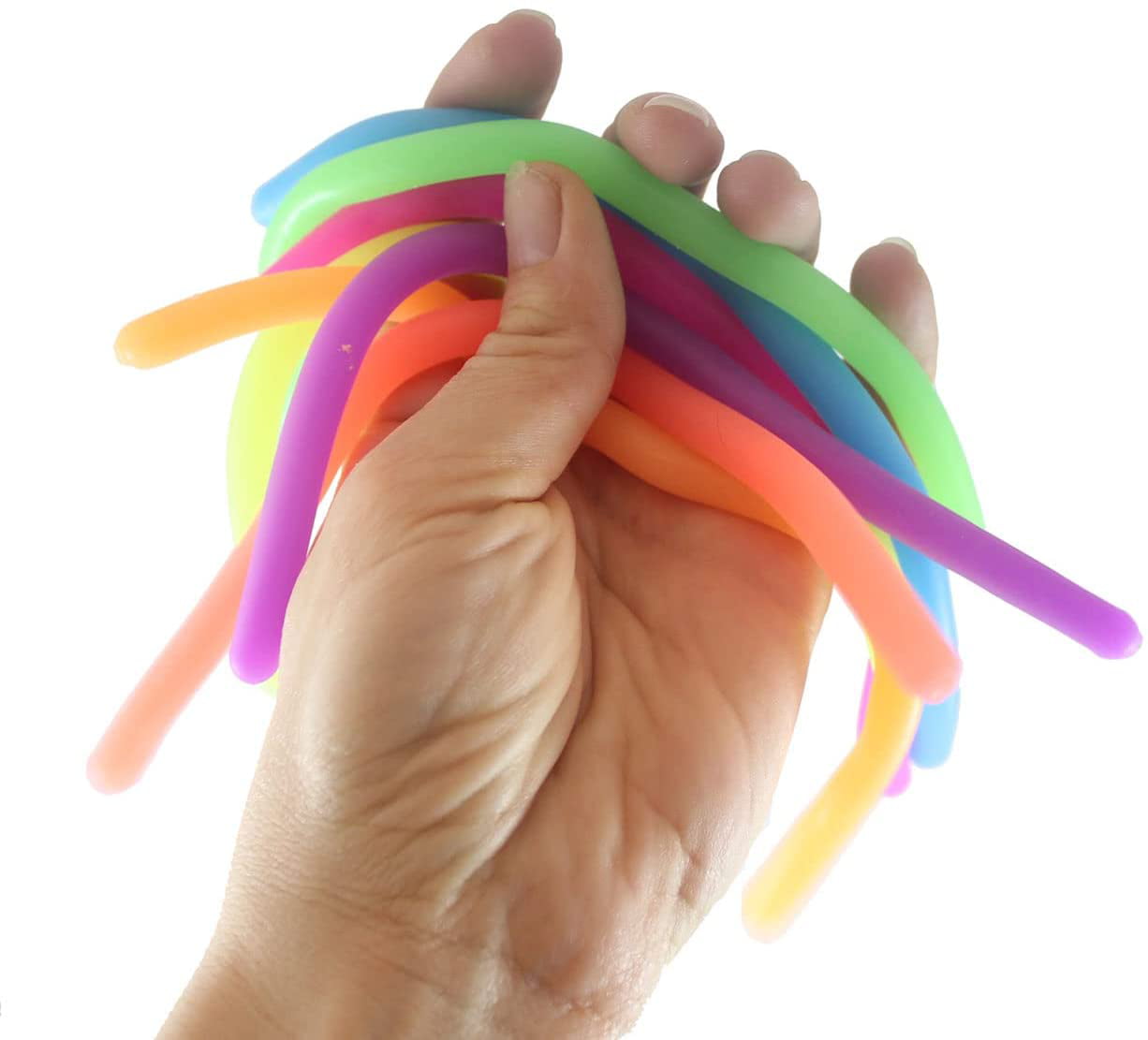 Stretch String Fidget Toy- Worm Noodle Strings Fidget Toy - 14 Long,  Thick, Build Resistance for Strengthening Exercise, Pull, Stretchy, Fiddle