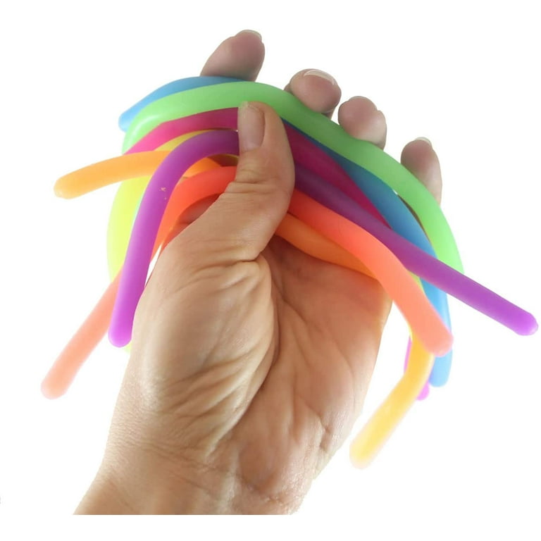 Stretch String Fidget Toy- Worm Noodle Strings Fidget Toy - 14 Long, Thick, Build Resistance for Strengthening Exercise, Pull, Stretchy, Fiddle 6