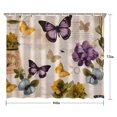 thumbnail image 5 of Vintage Butterfly Flower Pattern Shower Curtain 84"x72" ,Bathroom Decorative Shower Curtains Set with 12 Hooks,Modern Waterproof Washable Shower Curtain, 5 of 6