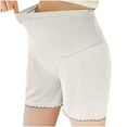 thumbnail image 4 of pstuiky Maternity Shorts with Pockets High Waist Adjustable Thin Shorts Lace Trim Solid Color Pregnancy Underwear for Everyday Wear Maternity Gym Clothes, 4 of 5