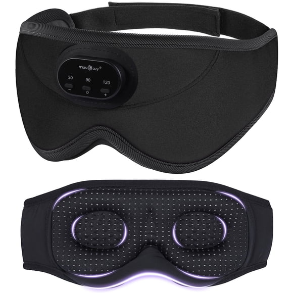 Máscara para dormir Bluetooth MUSICOZY 3D con auriculares, color negro