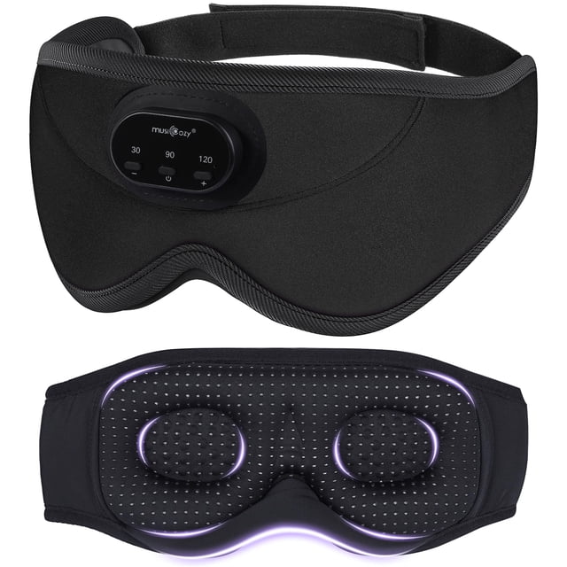 Máscara para dormir Bluetooth MUSICOZY 3D con auriculares, color negro