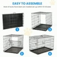 thumbnail image 2 of 30Inch Medium Dog Crate with Divider Double Door Folding Metal Wire Cage with LeakProof Plastic Tray Portable Pet Kennel for Indoor Outdoor and Travel, 2 of 6