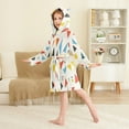 thumbnail image 4 of FORMRS Niños Bathrobe Unisex Hooded Robe Soft Plush Pajamas Sleepwear, Size 2-3T, Beige Triangles, 4 of 7