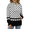 thumbnail image 4 of Black White Polka Dots Men's Women Vintage 3D Hooded Sweatshirt - All-Season Loose Fit Streetwear, 4 of 6