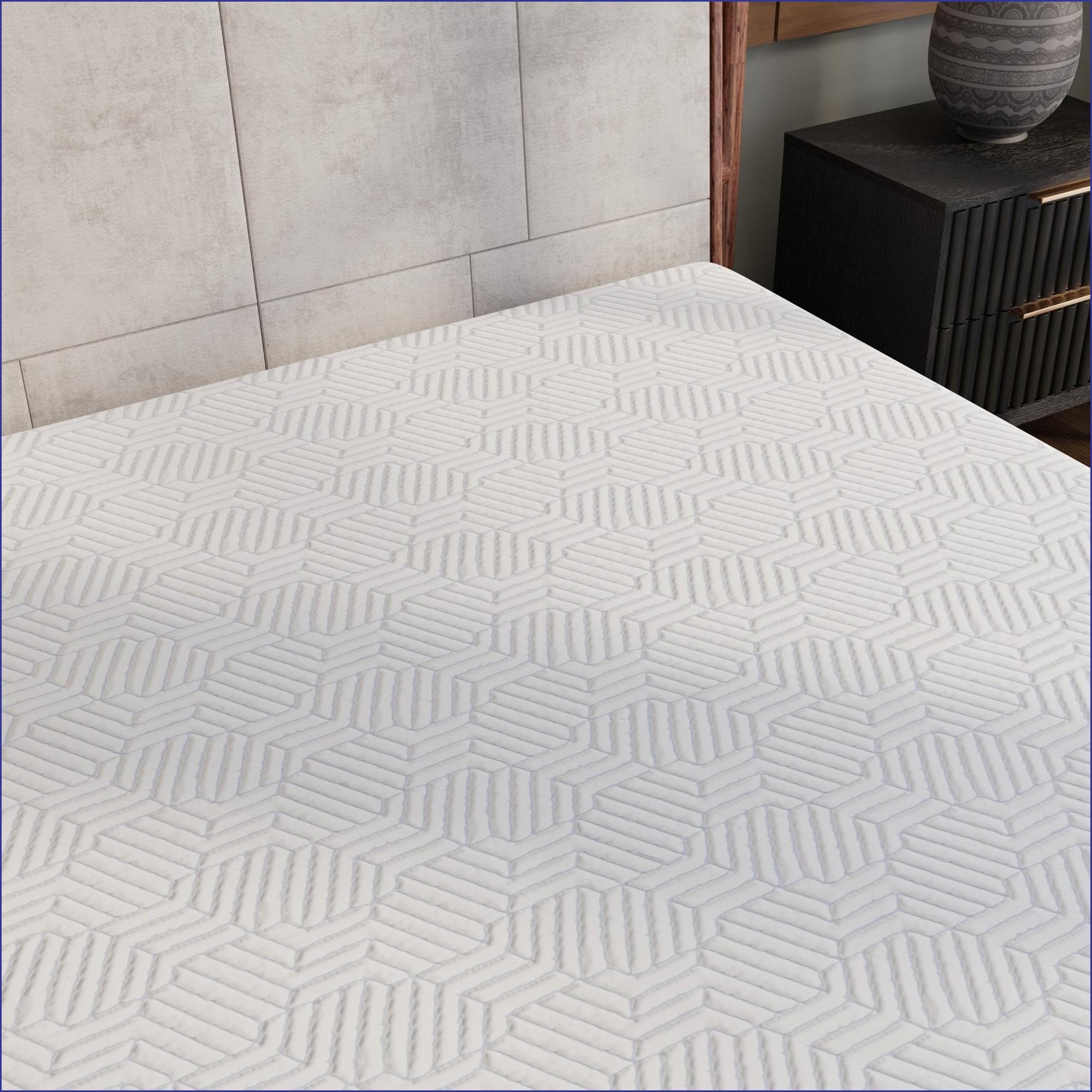 Mattresses, 10 Inch King Medium Firm Gel Memory Foam Mattress with Cooling Cover | Foam | White+gray