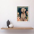 thumbnail image 2 of Grey Weimaraner Dog with Ornate Pattern Fur Coat and Flowers Modern Art Nouveau Illustration Art Print Framed Poster Wall Decor 12x16 inch, 2 of 5