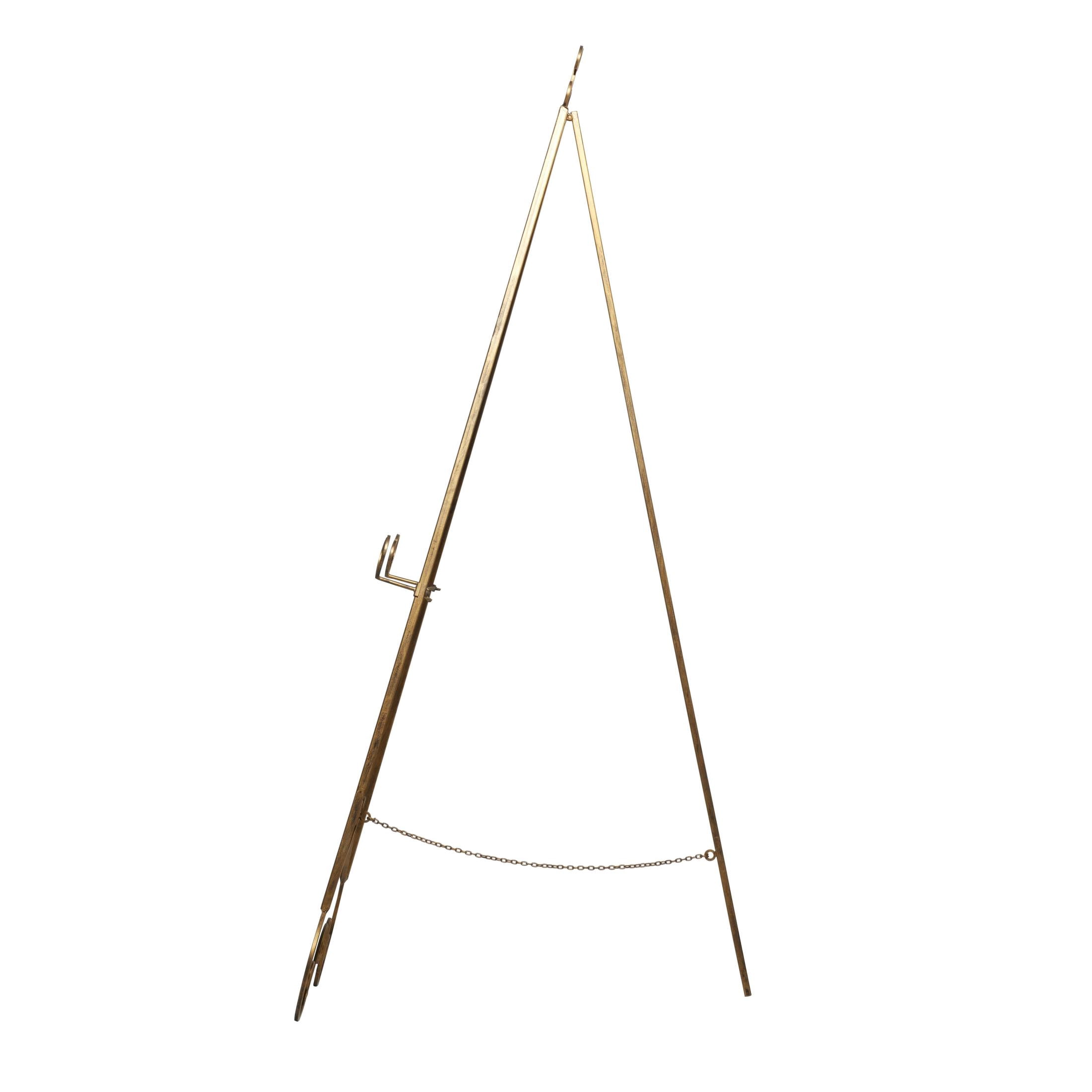 DecMode 25" x 70" Gold Metal Tall Adjustable Floor 3 Tier Scroll Easel, 1-Piece