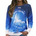 thumbnail image 1 of Pull de Noël pour Femmes à Manches Longues Fermeture Blouse Imprimée Graphique Mode Chandail en Molleton Mi-Long Veste Col Rond Cardigan d'Hiver Chandail à Capuchon Doux, 1 of 7