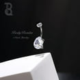 thumbnail image 5 of Real Solid G23 Titanium Belly Button Rings - 14G Internally Threaded 10mm Belly Ring Round  Star Teardrop CZ Navel Rings for Women, 5 of 12