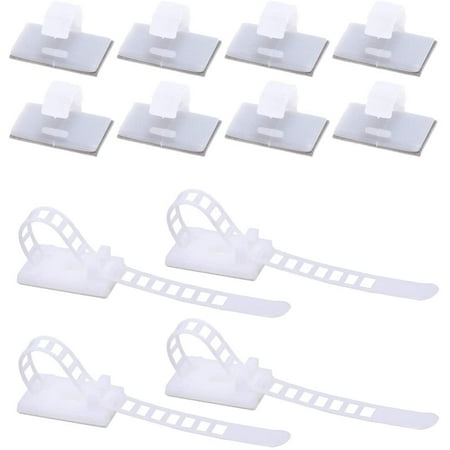 Cord Holders Desk Wire Organizer Cable Ties Adjustable Self Adhesive Nylon Cable Tie Mounts Cable Straps Cord Clamps for Wire Management Cord Keeper 50pcs Style 3 Wire Management Clips