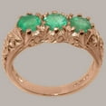 thumbnail image 2 of LBG British Made Traditional 9k Rose Gold Ring with Natural Emerald Womens Promise Ring - 33 size options - Size 4.25, 2 of 5