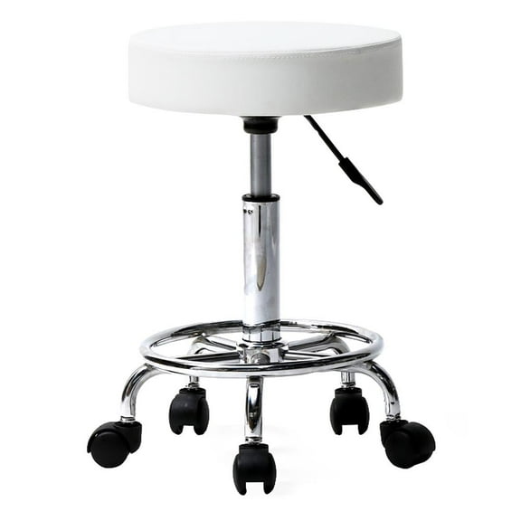 GoDecor Swivel Salon Stool Chair Massage Spa Stool, White