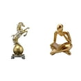 thumbnail image 1 of Estatua abstracta de caballo, arte, artesanía, coleccionable, figura de resina, decoración de mesa, centro de mesa, sala de estar, oficina, estantería, 1 of 8