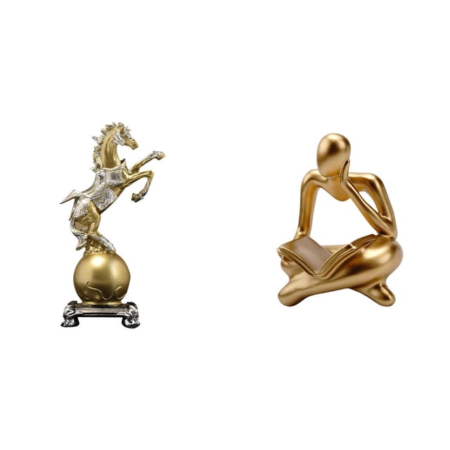 Estatua abstracta de caballo, arte, artesanía, coleccionable, figura de resina, decoración de mesa, centro de mesa, sala de estar, oficina, estantería