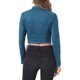 thumbnail image 3 of CHAQUETA CORTA DE SUEDE SINTÉTICO PARA MUJERES INSPIRE CHIC, DE DOBLE BOTÓN, CON CUELLO ALTO, CIERRE DE CREMALLERA Y MANGAS LARGAS, TALLA XL, AZUL LAGO, 3 of 6