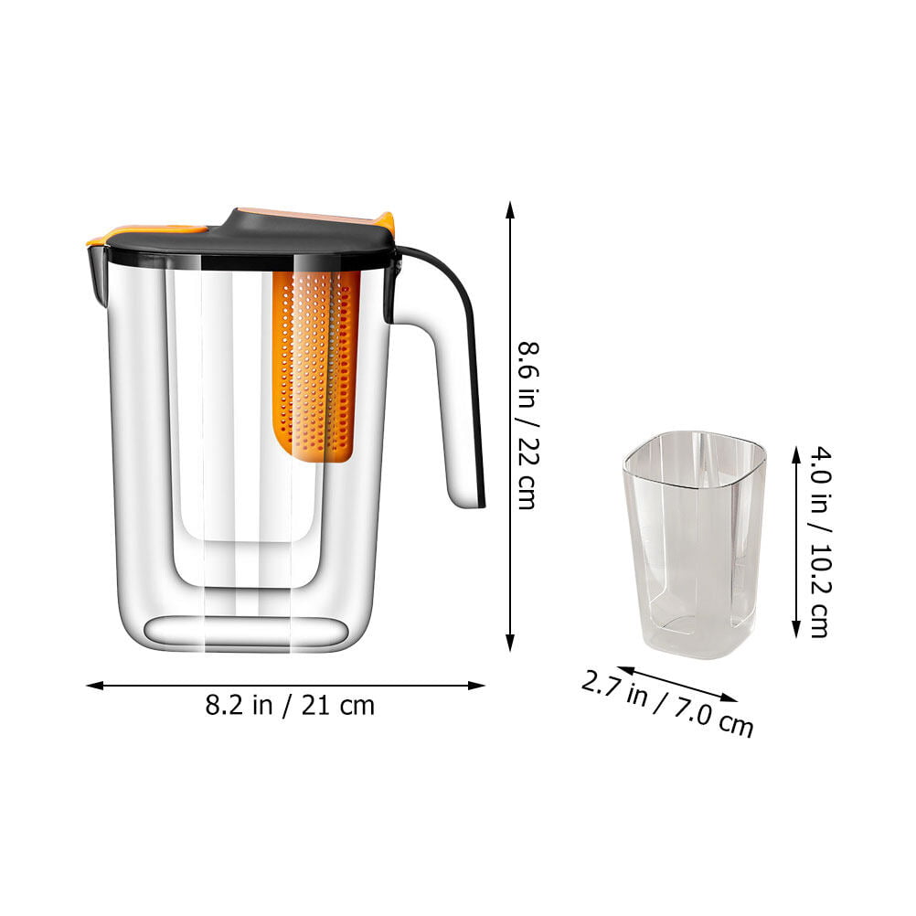 EXQUIMEUBLE Stainless Steel Pitcher Milk Water Bottle Drinkware Set Tea  Pitcher 1 Gallon for Fridge Glass Carafes Plastic Pitcher with Lid Pitchers
