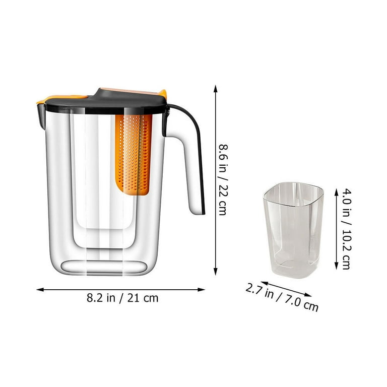 Qiiburr Plastic Pitchers with Lids and Handle 1 Set Plastic Water Pitcher Cup Set Iced Tea Pitcher Lemonade Pitcher Hot Cold Water Pitcher Drinking