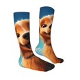thumbnail image 3 of Fotbe Blue Sky Cute Dog print Women's Men's Novelty Crew Socks Cotton Socks Knee High Socks for Walking,Running,Nurses,Pregnancy, 3 of 8