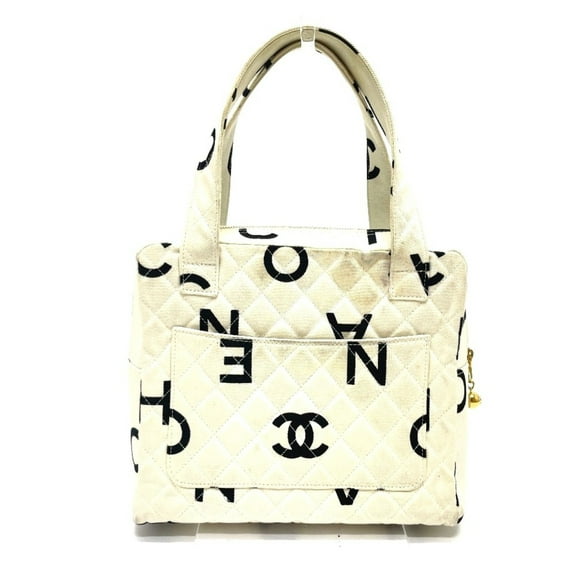 Pre-Owned Chanel CC Mark Bag Tote Bag Hand Bag IvoryBased x Black (Good)