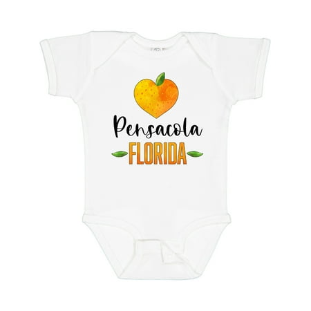 

Inktastic Pensacola Florida Orange in Heart Gift Baby Boy or Baby Girl Bodysuit