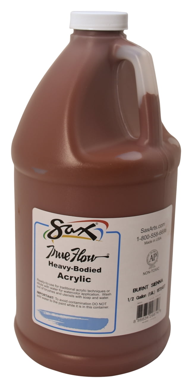 Sax True Flow Heavy Body Acrylic Paint, Half Gallon, Burnt Sienna