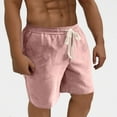 thumbnail image 3 of Men's Peach Skin Suede Cargo Shorts Fashion Solid Sports Short Sweatpants Summer Casual Elastic Waist Short Pants, 3 of 7