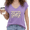 Purple, variant on Women's Yellow Antique Herbarium Passion Vine Bloom Graphic S-5XL V-Neck Sleeveless T-Shirt Cozy Tank Top