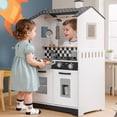 thumbnail image 4 of Wooden Play Kitchen Set, 2-in-1 Kids Kitchen & Laundry Pretend Play Center for Toddlers, 4 of 10