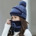 thumbnail image 4 of Winter Ski Cap Warm Crochet Knit Baggy Wool Hat Set, 4 of 9