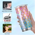 thumbnail image 6 of 20oz Mermaid Tail Tumbler Cup with Lid and Straw Fish Scales Stainless Steel Vacuum Insulated Double Wall Travel Iced Coffee Mug Vacuum Cup for Hot and Cold Drinks, 6 of 6