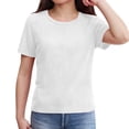 thumbnail image 5 of EnJoCho Girls Short Sleeve Top Ribbed Knit Crew Neck Basic Solid Tee Slim Fit Casual T-Shirt Summer Tops Shirts 5-14 Years, 5 of 7