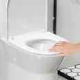 thumbnail image 3 of Topcobe One Piece Toilet with Comfort Chair Seat ADA Height 17", Dual Flush Modern Toilet, 1.1/1.6 GPF, 12" Rough-In, Rimless Bowl with Soft Closing Seat, Modern Toilet, Bathroom Toilet, Gloss White, 3 of 16