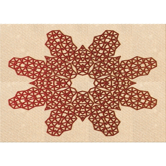 Ahgly Company Indoor Rectangle Patterned Grapefruit Red Area Rugs, 8' x 12'