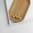 thumbnail image 3 of Horquillas acrílicas para el cabello, estilo coreano a cuadros, para mujer. Amarillo morado, 3 of 9